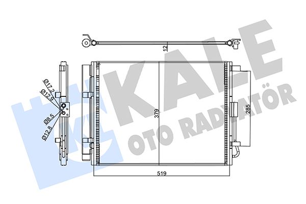 KALE-RADYATOR KONDENSER HYUNDAI ELANTRA 11-İ30-KIA CEED 12-CERATO III-PRO CEED CONDENSER AL/AL OEM: 97606A5800-97606A5801-97606A760 - KALE 358215 kodlu oto yedek parça görseli