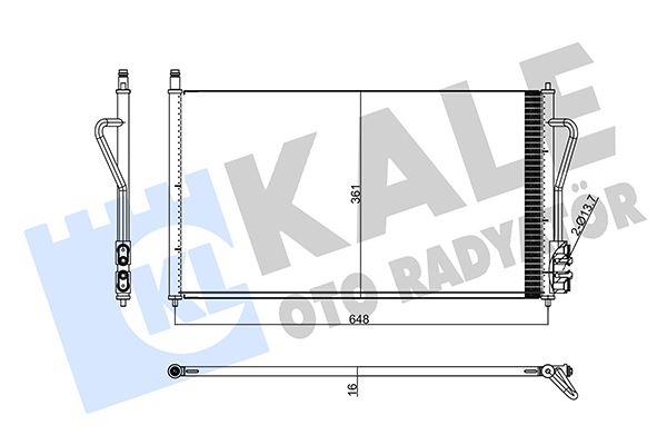 KALE-RADYATOR KLIMA RADYATORU FOCUS II 1.4 16V 1.8TDCI 1.6 ZETEC S 16V 98 04 OEM: 1250627-1335273-1671708-YS4H19710AA - KALE 358240 kodlu oto yedek parça görseli