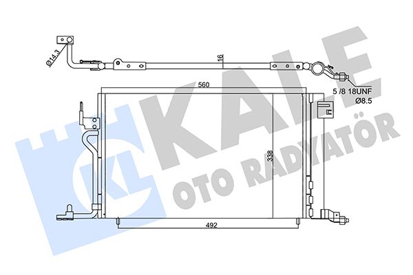 KALE-RADYATOR KLİMA RADYATÖRÜ KONDENSERİ P306 II 97-01 BERLINGO 97 PARTNER 97 XSARA 97-00 1.4-1.6-1.8 568 x341x16 AL/AL OEM: 6455.AV-6455.V9-6455.R0-6455.Q9 - KALE 358450 kodlu oto yedek parça görseli