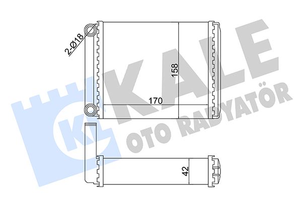 KALE-RADYATOR KALORIFER RADYATORU MERCEDES SPRINTER B901 B904 95 06 OEM: A0038353501 - KALE 358585 kodlu oto yedek parça görseli