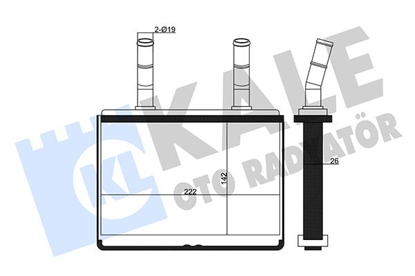 KALE-RADYATOR KALORİFER RADYATÖRÜ HYUNDAI STAREX 2.5L D4BH. 4D56 TC TCI 04-10 H100 2.5L D4BH Kamyonet 04-12 / KIA BONGO K2500 2.5L D4BH TCİ 03- - ALEMİNYUM OEM: 973184F000 - KALE 358635 kodlu oto yedek parça görseli