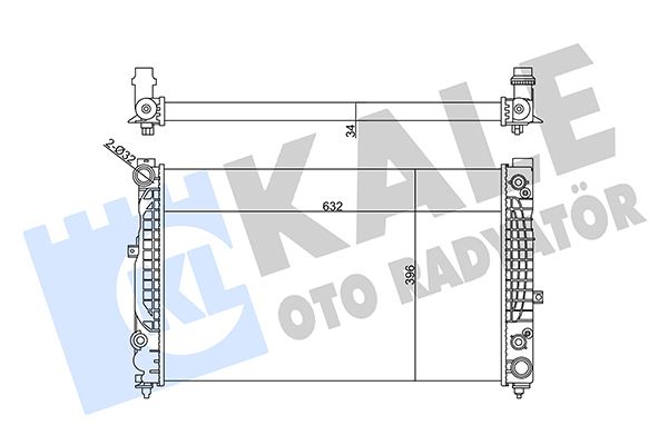 KALE-RADYATOR RADYATÖR AUDI A4 A6 2.4/2.6/2.8 95-01-SIPERB 2.8 V6-2.5 TDI OEM: 4B0121251AF-8D0121251BB-8D0121251B - KALE 358975 kodlu oto yedek parça görseli