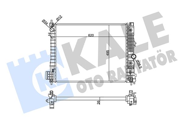 KALE-RADYATOR RADYATÖR OPEL MOKKA 1.4-1.6 12- MOKKA X 1.4-1.6 CDTI 12- 1300365-1300366-42418327-94552132 OEM: 42418327-94552132-42361594-42418326 - KALE 358995 kodlu oto yedek parça görseli