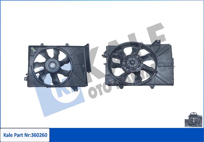 KALE-RADYATOR FAN GRUBU HYUNDAI GETZ 1.4i 05-10 - 12V OEM: 253801C350-253801C360 - KALE 360260 kodlu oto yedek parça görseli