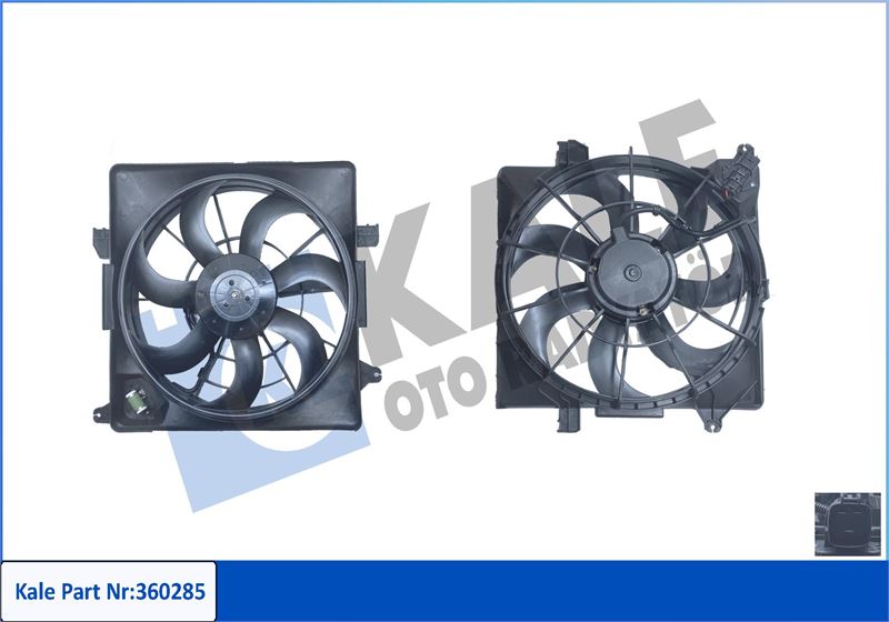 KALE-RADYATOR FAN GRUBU HYUNDAI IX35 2.0 CRDI 2.0 CRDI 4WD 10 -KIA SPORTAGE 2.0 CRDI 2.0 CRDI AWD 10 - 12V OEM: 253802S000 - KALE 360285 kodlu oto yedek parça görseli