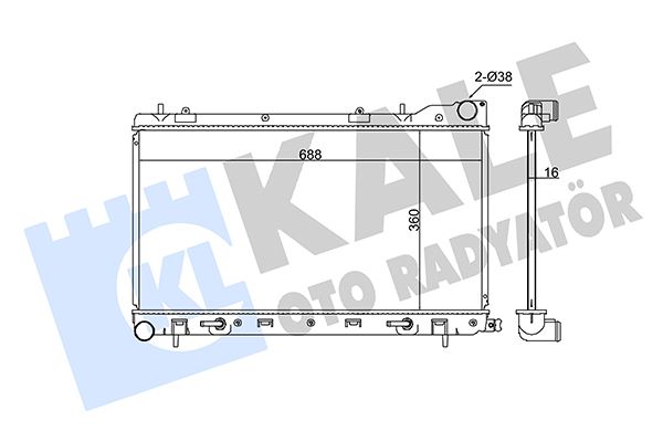 KALE-RADYATOR RADYATÖR SUBARU FORESTER AL-PL-BRZ 360X688X26 OEM: 45111SA150-45111SA010-45111SA090 - KALE 364900 kodlu oto yedek parça görseli