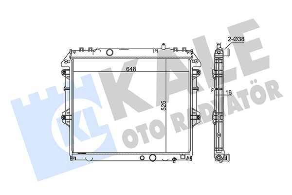KALE-RADYATOR RADYATÖR TOYOTA HILUX III AL/PL/BRZ 525x648x26 OEM: 164000L140-164000L160 - KALE 366500 kodlu oto yedek parça görseli