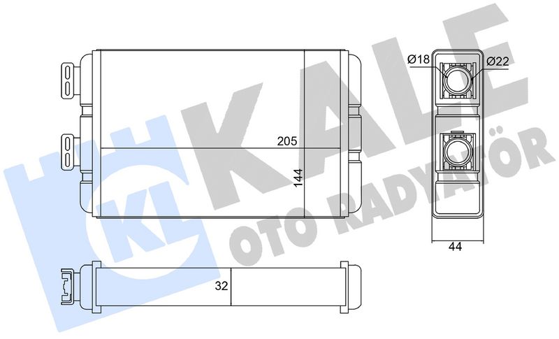 KALE-RADYATOR KALORIFER RADYATORU BMW E46 97 05 OEM: 64118372771 - KALE 370760 kodlu oto yedek parça görseli
