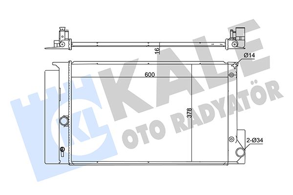 KALE-RADYATOR RADYATÖR AURIS-COROLLA-VERSO OTOMATİK AL/PL/BRZ 600x378x16 OEM: 164000D400-164000D470-164000D481 - KALE 371900 kodlu oto yedek parça görseli
