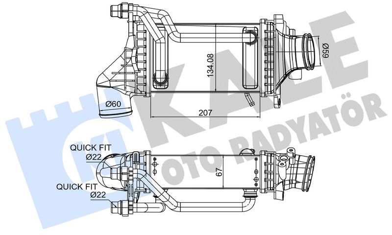 KALE-RADYATOR TURBOSARJ RADYATORU MERCEDES M274 W205 S205 C205 A205 W212 C207 W213 C238 C253 V167 R172 OEM: A2740900414 - KALE 375960 kodlu oto yedek parça görseli