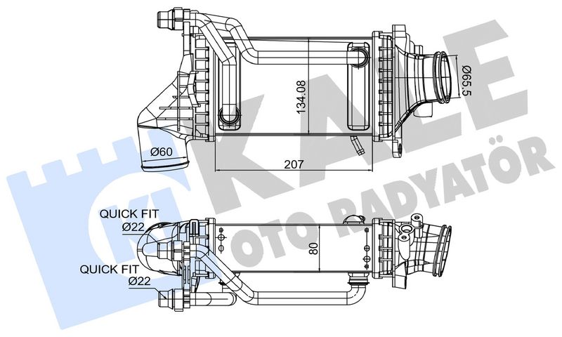 KALE-RADYATOR TURBOSARJ RADYATORU MERCEDES M274 W205 S205 C205 A205 W212 C207 W213 C238 C253 V167 R172 OEM: A2740900614 - KALE 375965 kodlu oto yedek parça görseli