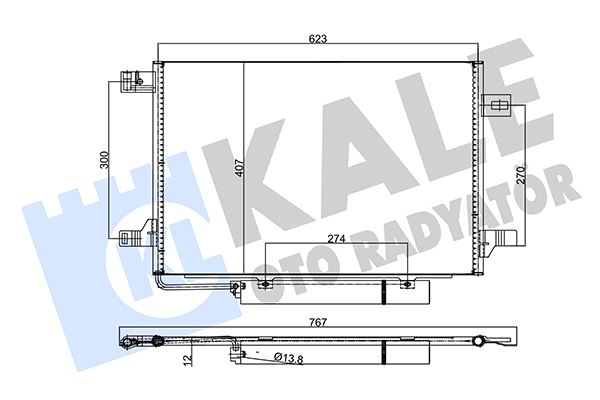 KALE-RADYATOR KLIMA RADYATORU MERCEDES W169 W245 OEM: A1695001254 - KALE 382515 kodlu oto yedek parça görseli