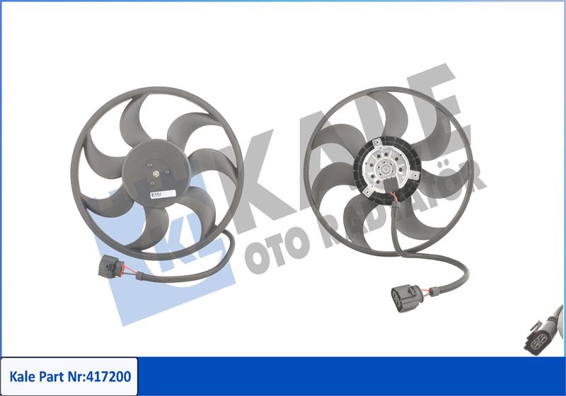 KALE-RADYATOR FAN MOTORU DAVLUMBAZLI SOL VW MULTIVAN V-TRANSPORTER V 450W-420mm 7H0959455A OEM: 7H0959455A - KALE 417200 kodlu oto yedek parça görseli