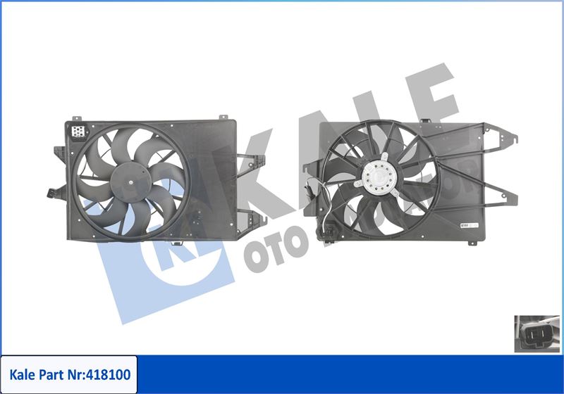 KALE-RADYATOR FAN MOTORU MONDEO II MONDEO III 1.6 1.8 2.0 2.0TDCI 96 07 KLIMALI OEM: 1S7H8C607BA-1014416-1057454 - KALE 418100 kodlu oto yedek parça görseli