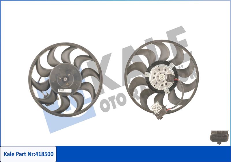 KALE-RADYATOR SU RADYATÖR FAN MOTORU PERVANELİ 1.3-1.6-1.9 ASTRA H-ZAFIRA B 280W-315mm OEM: 6341172-24467444 - KALE 418500 kodlu oto yedek parça görseli