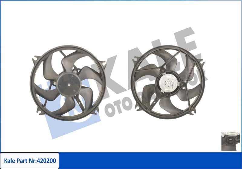 KALE-RADYATOR FAN MOTORU PEUGEOT P406 98 04 280W-385mm OEM: 1250.G0-1250.F4 - KALE 420200 kodlu oto yedek parça görseli