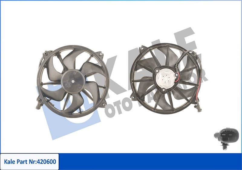 KALE-RADYATOR FAN MOTORU C5 EM-C8-P807-EXPERT III-JUMPY III 1.6 HDI-2.0 HDI 370W-385mm OEM: 1253.Q8-1250.G1-1250.G2-1250.G4 - KALE 420600 kodlu oto yedek parça görseli