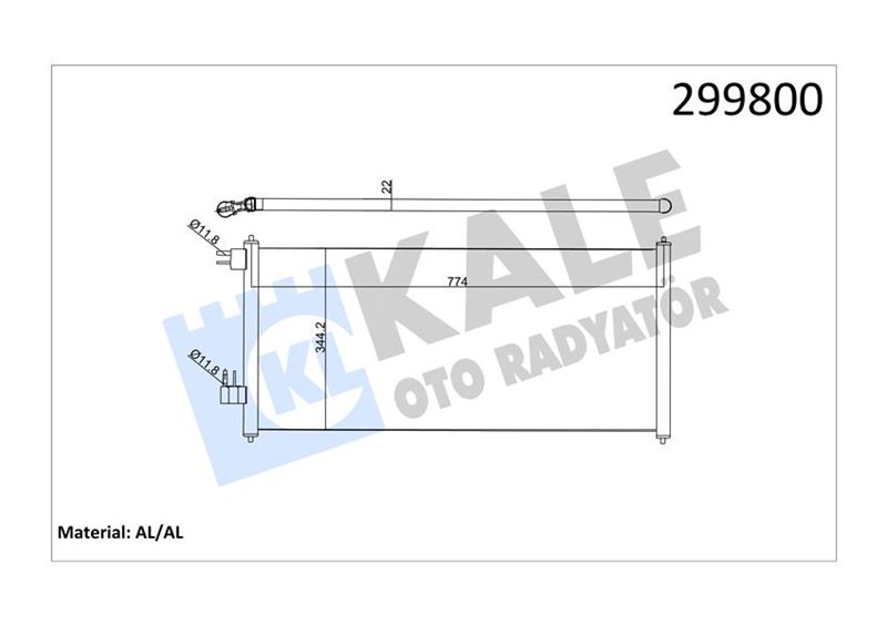 KALE KLIMA RADYATÖRÜ CONNECT 02 14 1.8 TDCI 75-90-110PS 2T1H19710AC-4488406-2T1H19710AB OEM: 2T1H19710AC-4488406-2T1H19710AB - KALE 020ABC040 kodlu oto yedek parça görseli