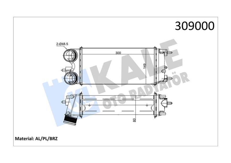 KALE TURBO INTERCOLL RADYATORU TRANSIT COURIER FIESTA VI 08 B MAX ECOSPORT 13 1.5TDCI 1.6TDCI AV219L440AB AC FT766K775BA 188281 OEM: AV219L440AB AC FT766K775BA 188281 - KALE 020CAC120 kodlu oto yedek parça görseli