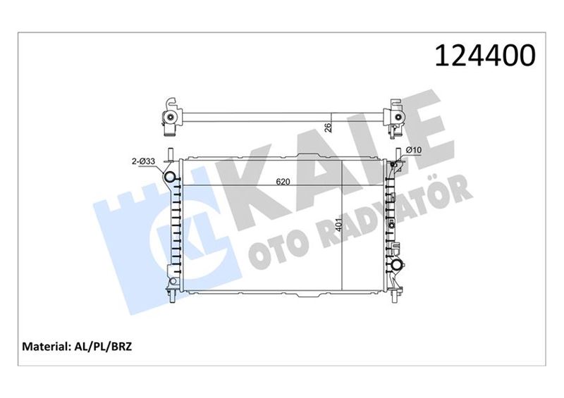 KALE MOTOR SU RADYATORU CONNECT 1.8TDCI 75 90PS 03 09 KLIMASIZ 1365996-2T148005AD-2T148005CC OEM: 1365996-2T148005AD-2T148005CC - KALE 0223281AB kodlu oto yedek parça görseli