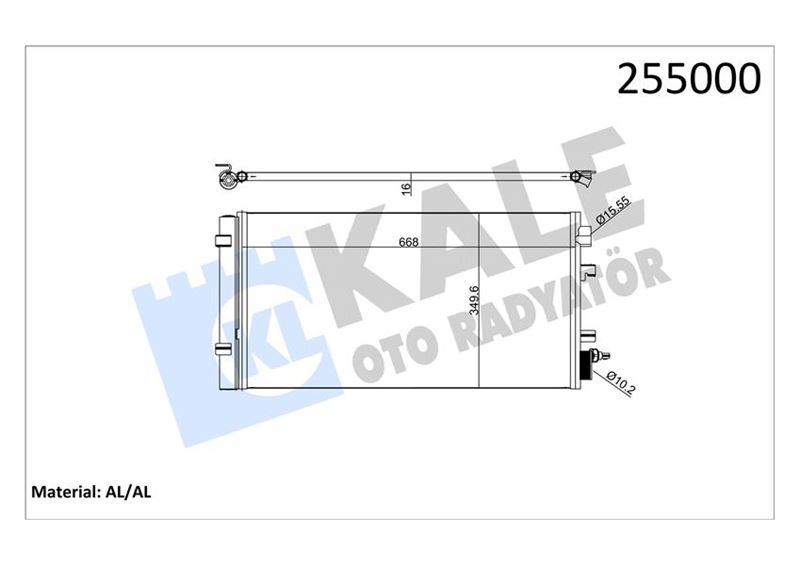 KALE KLİMA RADYATÖRÜ KONDENSER RENAULT FLUENCE 09 MEGANE III 09 SCENIC III 09 1.2TCe 1.5dCi 1.6 1.9dCi 2.0 921000294R-921003293R-921009956R OEM: 921000294R-921003293R-921009956R - KALE 050ABC060 kodlu oto yedek parça görseli