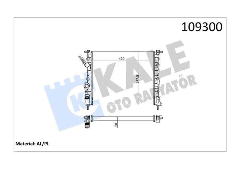 KALE RADYATÖR MGN-SCENIC 1.6 1.4 E7J 2 SIRA AL PL SİSTEM 7700838134-7700836301-7702258282 OEM: 7700838134-7700836301-7702258282 - KALE 0514172AL kodlu oto yedek parça görseli