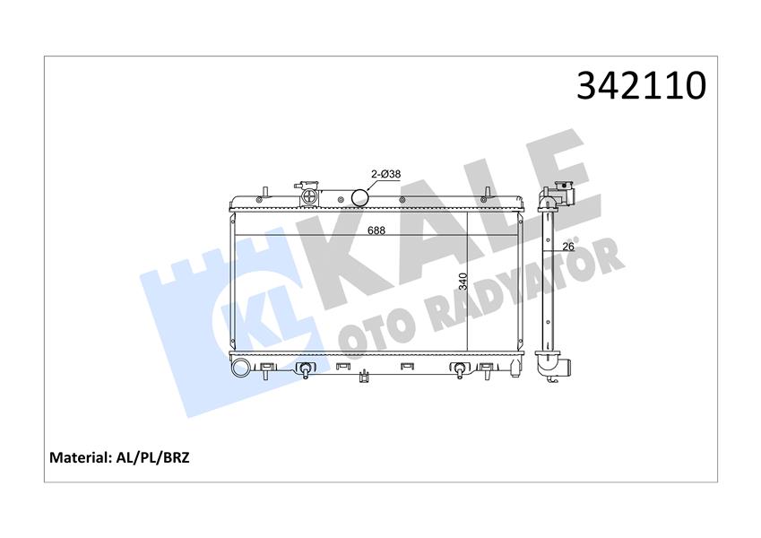 KALE RADYATÖR SUBARU LEGACY IV-OUTBACK AL-PL-BRZ 45111AG000-45111AG001-45111AG010 OEM: 45111AG000-45111AG001-45111AG010 - KALE 342110 kodlu oto yedek parça görseli