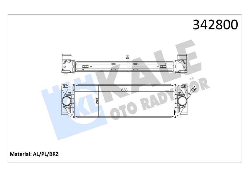 KALE TURBOSARJ RADYATORU MERCEDES SPRINTER B906 . VW CRAFTER 30-35-50 A9065010301-2E0145804 OEM: A9065010301-2E0145804 - KALE 342800 kodlu oto yedek parça görseli