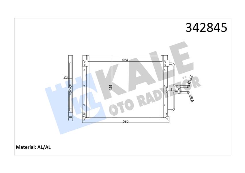 KALE KLİMA KONDENSERİ LAGUNA I-GRANDTOUR AL-AL 7701038395-7701038227 OEM: 7701038395-7701038227 - KALE 342845 kodlu oto yedek parça görseli