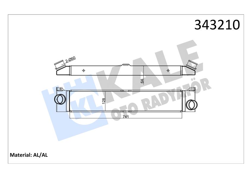 KALE TURBO RADYATÖRÜ INTERCOOLER DUCATO-BOXER-JUMPER 2.2-2.3-3.0 D 06 740x127x50 1340763080-0384.K1 OEM: 1340763080-0384.K1 - KALE 343210 kodlu oto yedek parça görseli