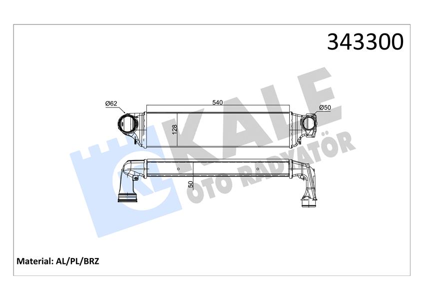 KALE TURBO RADYATORU BMW E46 M47 M57 17517786351 OEM: 17517786351 - KALE 343300 kodlu oto yedek parça görseli