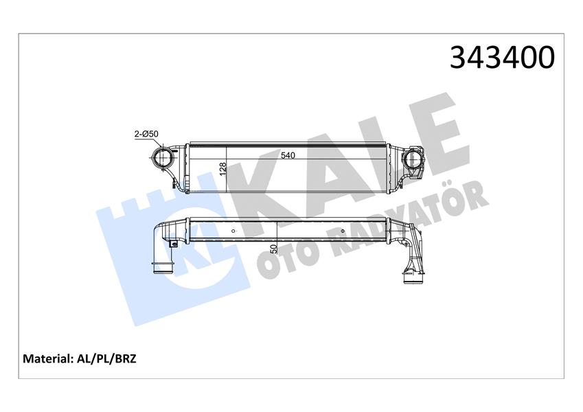 KALE TURBO RADYATORU BMW E46 M47 M57 99 03 17512246795 OEM: 17512246795 - KALE 343400 kodlu oto yedek parça görseli