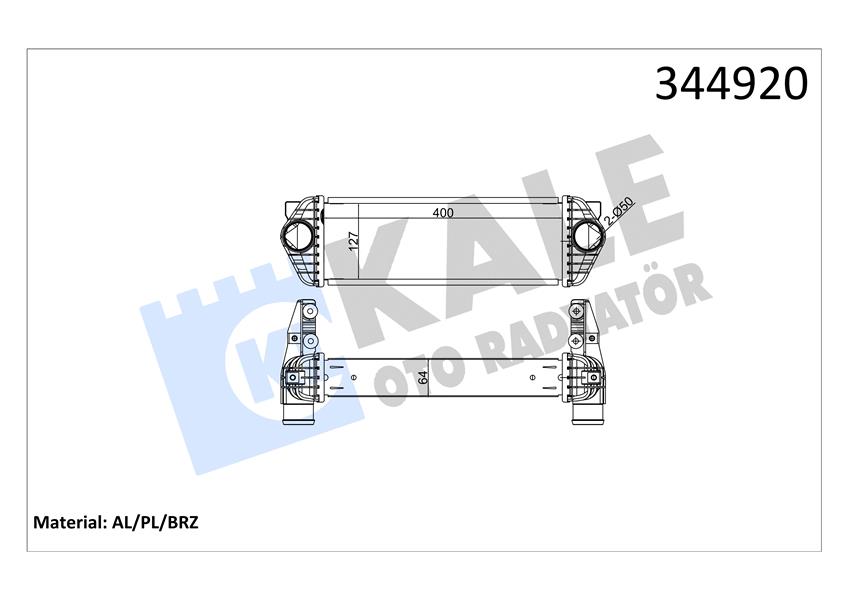 KALE TURBO INTERCOLL RADYATORU TRANSİT CONNECT TC7 06 14 1.8DI 1.8 TDCI AL PL SYSTEM 7T169L440AC-4999282-7T169L440AE OEM: 7T169L440AC-4999282-7T169L440AE - KALE 344920 kodlu oto yedek parça görseli