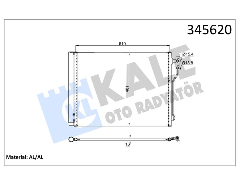 KALE KLIMA RADYATORU BMW F07 F10 F11 F18 N20 64536805453-64539350374-64539284946 OEM: 64536805453-64539350374-64539284946 - KALE 345620 kodlu oto yedek parça görseli