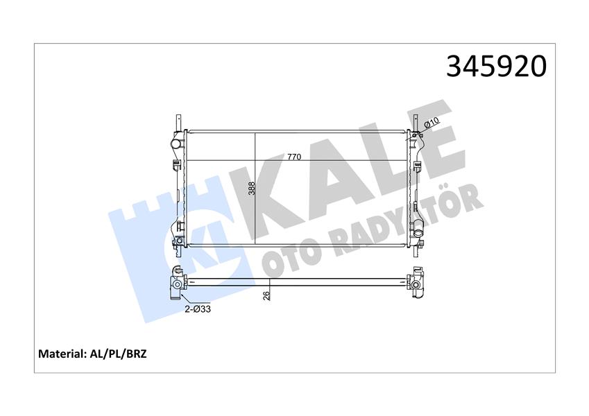 KALE MOTOR SU RADYATORU TRANSIT V184 2.4TDCI 100PS 125PS 01 06 ONDEN CEKER KLIMASIZ 1C1H8005FE-1C1H8005JC1C1H8005J OEM: 1C1H8005FE-1C1H8005JC1C1H8005J - KALE 345920 kodlu oto yedek parça görseli