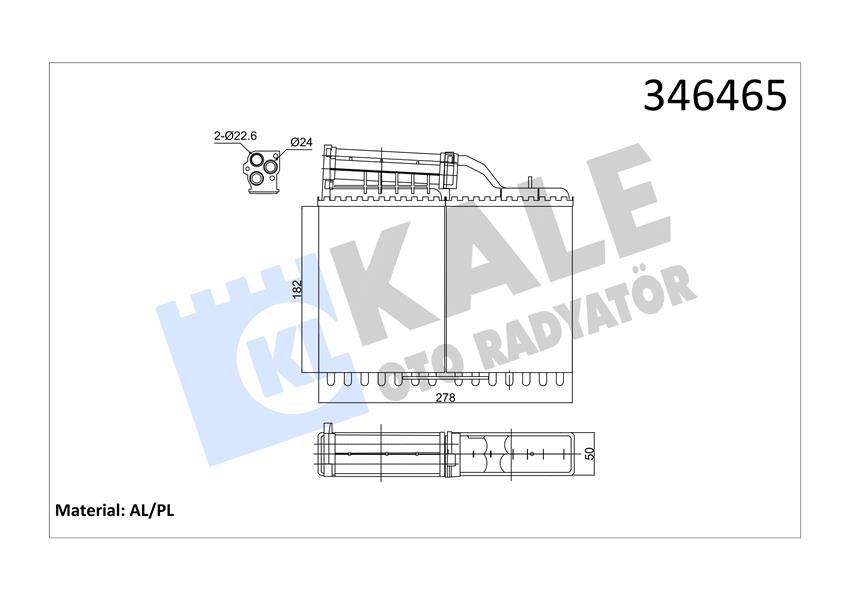 KALE KALORIFER RADYATORU BMW E34 88 92 64111384725 OEM: 64111384725 - KALE 346465 kodlu oto yedek parça görseli