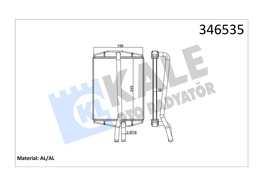 KALE KALORİFER RADYATÖRÜ BRAZİNG KA 96-08 FIESTA IV 95-02 PUMA 97-02 1.3-1.6 247x198x22 1011670-1113626-1206843 OEM: 1011670-1113626-1206843 - KALE 346535 kodlu oto yedek parça görseli