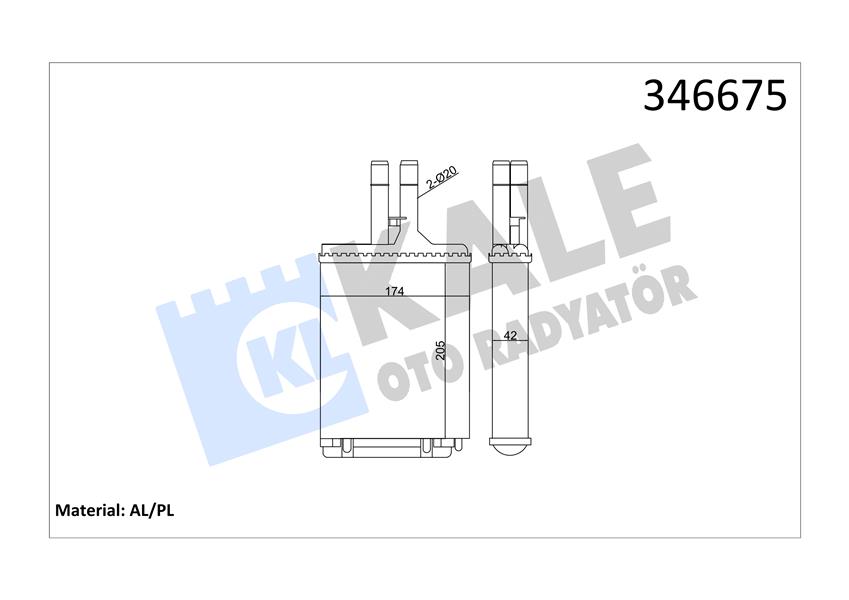 KALE KALORİFER RADYATÖRÜ VECTRA B 190x180x42 1843107-90463839 OEM: 1843107-90463839 - KALE 346675 kodlu oto yedek parça görseli
