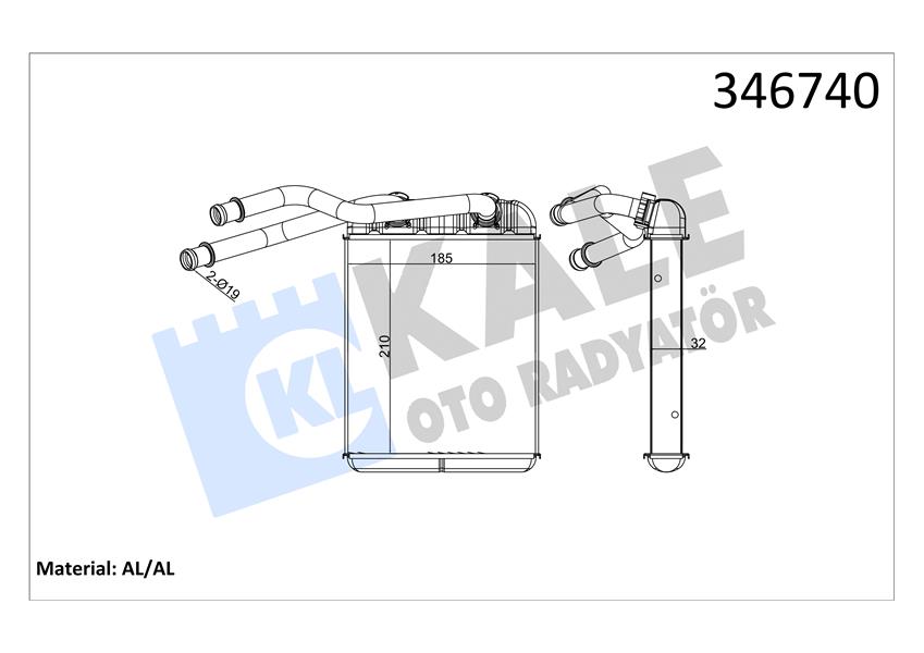 KALE KALORİFER RADYATÖRÜ VW TOUAREG 02 AUDİ Q7 10 7L0819031-7L0819031A-95557232600 OEM: 7L0819031-7L0819031A-95557232600 - KALE 346740 kodlu oto yedek parça görseli