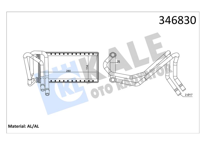 KALE MOTOR SU RADYATORU 276DT 406PN DISCOVERY 3 L319 04 09 368DT 428PS R.R SPORT 1 L320 JEP500020-LR017030 OEM: JEP500020-LR017030 - KALE 346830 kodlu oto yedek parça görseli