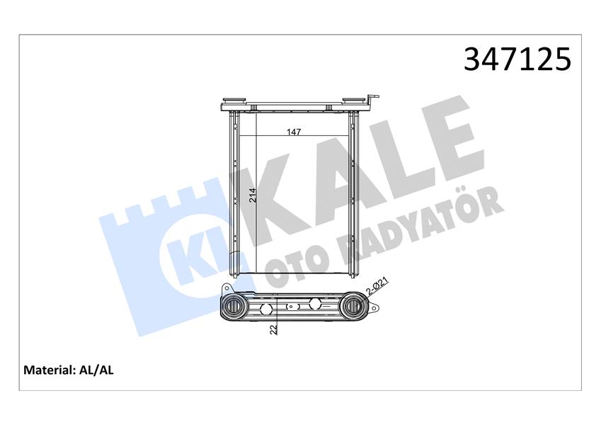 KALE KALORİFER RADYATÖRÜ MGN III-FLUENCE 213X148X22 4407490-95517541-271159831R-2711562 OEM: 4407490-95517541-271159831R-2711562 - KALE 347125 kodlu oto yedek parça görseli
