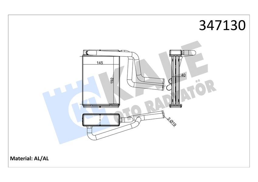KALE KALORİFER RADYATÖRÜ MONDEO I-II-III 93 01 195x148x42 BRAZİNG 98BW18476AA-1114283-7061626 OEM: 98BW18476AA-1114283-7061626 - KALE 347130 kodlu oto yedek parça görseli