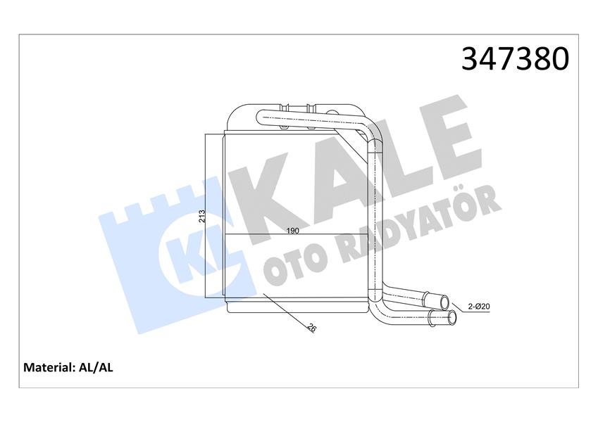 KALE KALORİFER RADYATÖRÜ TRANPORTER T5-T6 03 7H1819031-7H0819031 OEM: 7H1819031-7H0819031 - KALE 347380 kodlu oto yedek parça görseli