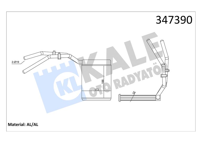 KALE KALORIFER RADYATORU FOCUS II 03 11 FOCUS II C MAX 04 11 KUGA 08 12 MAZDA 3 06 09 MAZDA 5 05 VOLVO C30 C70 II S40 II V50 06 12 3M5H18B359AB-1253187-1301838 OEM: 3M5H18B359AB-1253187-1301838 - KALE 347390 kodlu oto yedek parça görseli