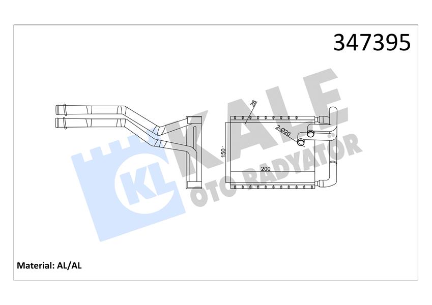 KALE KALORİFER RADYATÖRÜ HYUNDAI İ30 1.4L 1.6L G4FA G4FC benzinli 07-12 1.6L D4FB dizel 07-11 - ALEMİNY UM 971382L000 OEM: 971382L000 - KALE 347395 kodlu oto yedek parça görseli