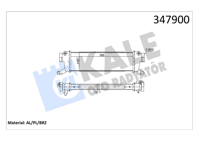 KALE TURBOSARJ RADYATORU MERCEDES A-CLASS W168 01 04 VANEO 414 02 05 A1685000000 OEM: A1685000000 - KALE 347900 kodlu oto yedek parça görseli