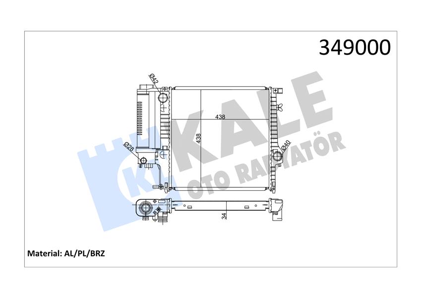 KALE MOTOR SU RADYATORU MAN/SANZ KLIMALI BMW M40 M43 M50 M52 E30 E36 17111728907 OEM: 17111728907 - KALE 349000 kodlu oto yedek parça görseli