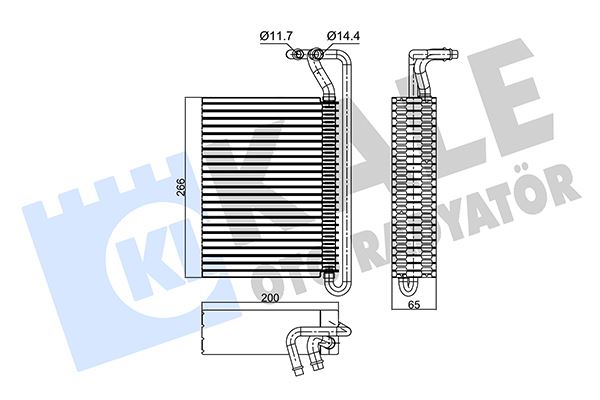 KALE EVAPORATOR BMW N42 N46 M43 M47 M52 M54 M57 S54 E46 N52 N46 N47 M57 E83 64119135744 OEM: 64119135744 - KALE 350115 kodlu oto yedek parça görseli