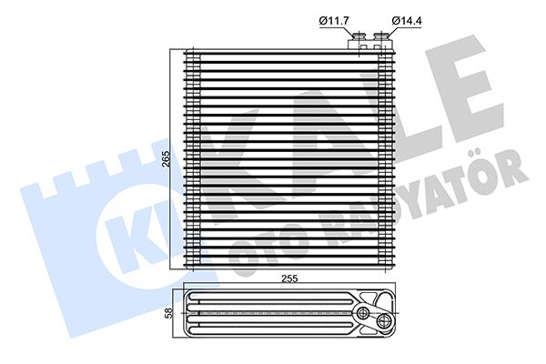 KALE EVAPORATOR TOYOTA COROLLA 1.4-1.6 2.0D-4D 01-08 BRAZING AL/AL 255X265X58 8850102060-8850102080 OEM: 8850102060-8850102080 - KALE 350150 kodlu oto yedek parça görseli