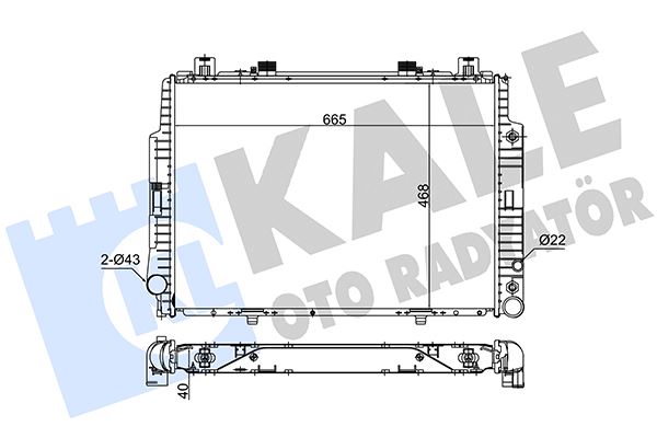 KALE MOTOR SU RADYATORU MERCEDES S-CLASS W140 91 98 A1405001603 OEM: A1405001603 - KALE 351300 kodlu oto yedek parça görseli